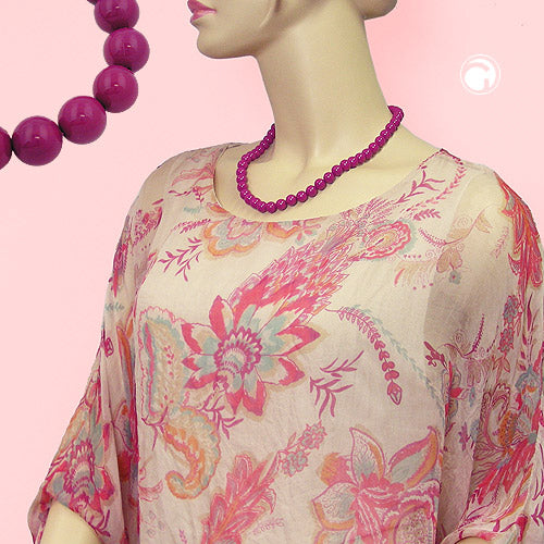 Kette Perlen 10mm violett-glänzend