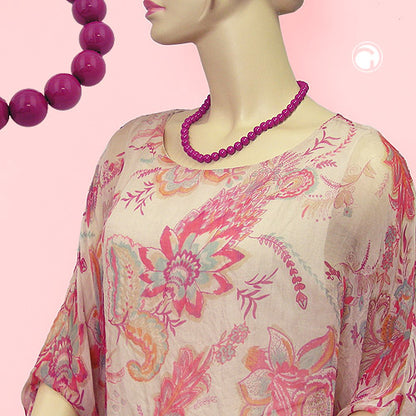 Kette Perlen 10mm violett-glänzend