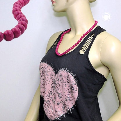 Kette Perlen 10mm violett-glänzend