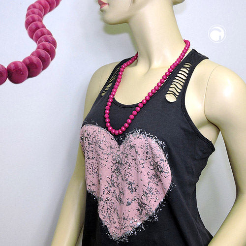 Kette Perlen 10mm violett-glänzend