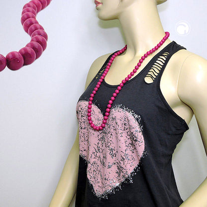 Kette Perlen 10mm violett-glänzend