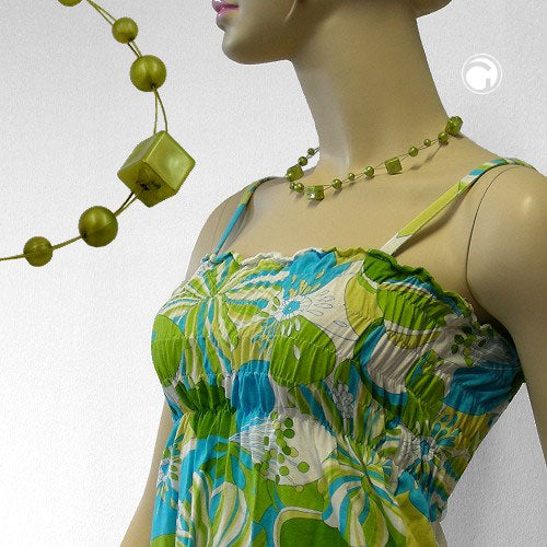 Wire chain cube pearl silk-olive plastic beads 45cm