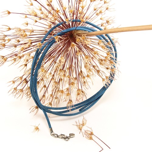 Lederband Rundschnur Rindleder 2mm gefärbt mit 1x Verschluss silberfarbig ca. 1m