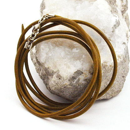 Lederband Rundschnur Rindleder 2mm gefärbt mit 1x Verschluss silberfarbig ca. 1m