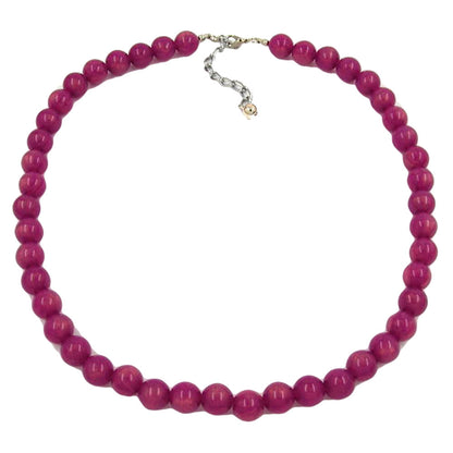 Kette 10mm Kunststoffperlen beere-violett-glänzend 45cm