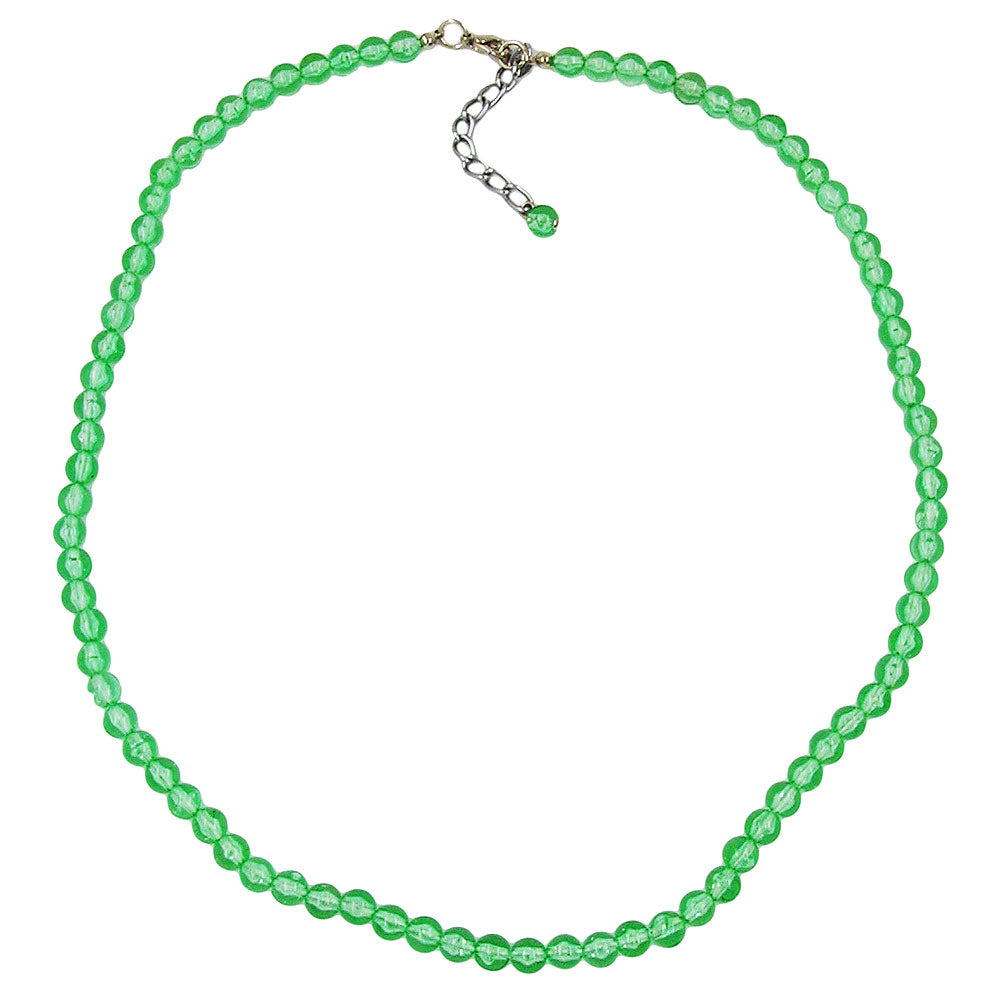 Kette 6mm Perle Kunststoff kiwi-transparent 50cm