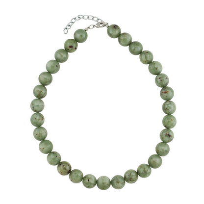 Kette 14mm Rundperle Kunststoff oliv-grün-braun-gesprenkelt