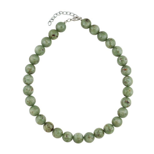 Kette 14mm Rundperle Kunststoff oliv-grün-braun-gesprenkelt