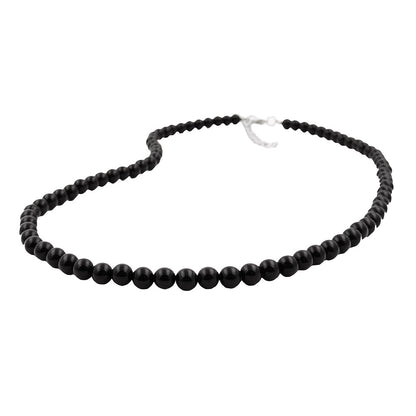 Kette 6mm Perle Kunststoff schwarz-glänzend