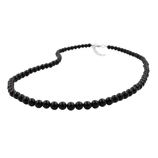 Kette 6mm Perle Kunststoff schwarz-glänzend
