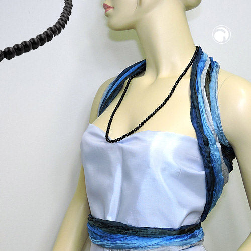 Kette 6mm Perle Kunststoff schwarz-glänzend