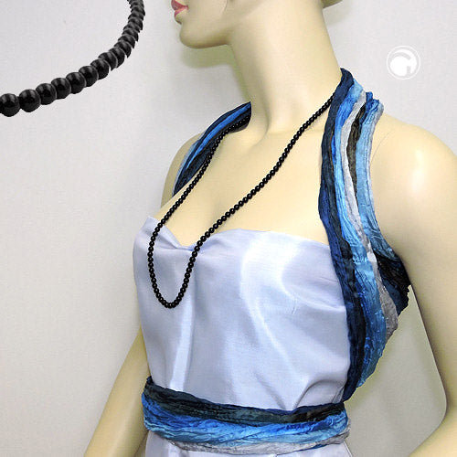 Kette 6mm Perle Kunststoff schwarz-glänzend