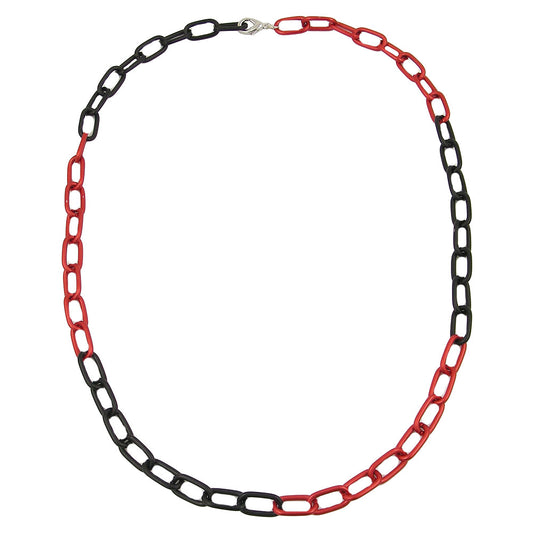 Kette 8mm Eloxalkette Anker weit rot-schwarz Aluminium 60cm