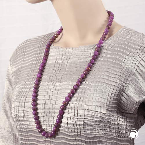 Kette 10mm Rundperle lila-marmoriert Kunststoff