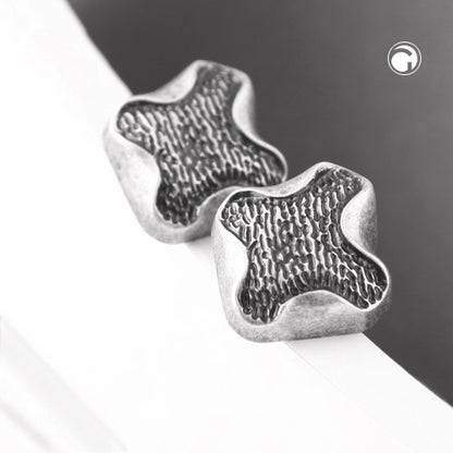 Clip Ohrring ca.27x29mm Kreuz abstrakt altsilberfarben Kunststoff