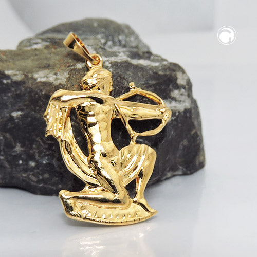 Pendant 27x21mm zodiac sign Sagittarius punched out gold-plated
