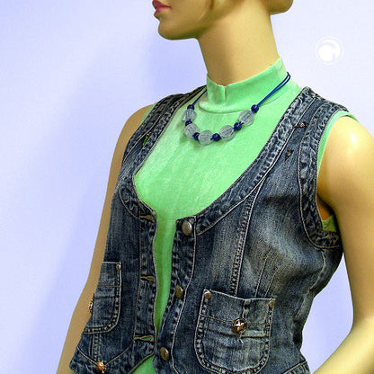 Chain, 2-hole ice blue, dark blue
