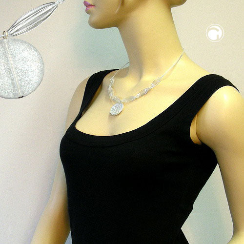 Chain wire chain disc crystal white glitter plastic beads 45cm