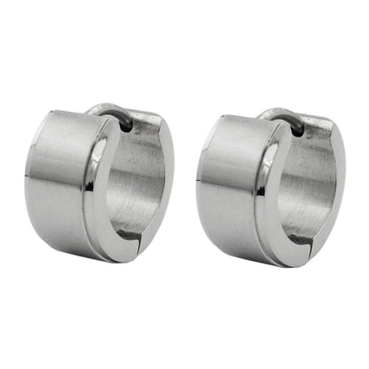 Hoop earrings, 13x7mm matte, stainless steel