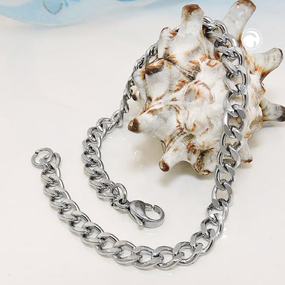 Bracelet 54mm flat curb chain stainless steel