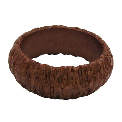 Bangle 87x28mm plastic structure bark dark brown