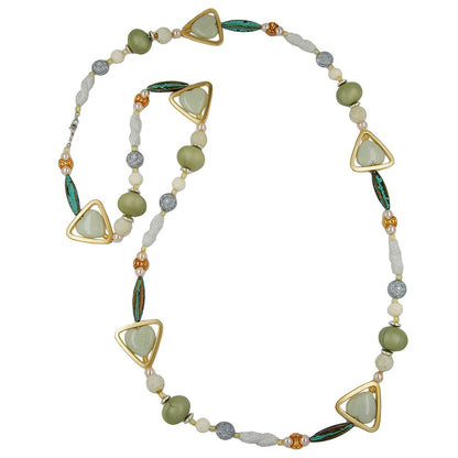 Kette khaki-mint-patina Kunststoff multi-color Sonderlänge 110cm