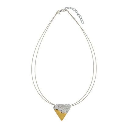 Bicolor-Kette mit dreieckigem Anhänger – modern, geometrisch & elegant