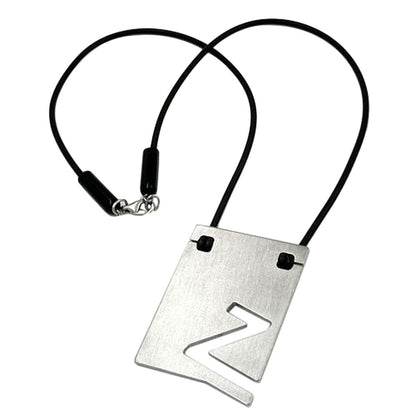 Chain 44x31mm pendant stainless steel letter Z solid rubber black 42cm