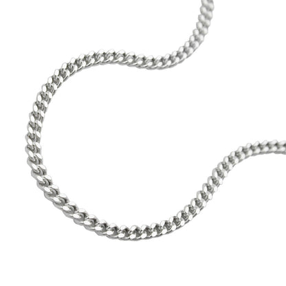 Anklet 1.4mm flat curb chain 2x diamond-cut length-adjustable with 3 eyelets silver 925
