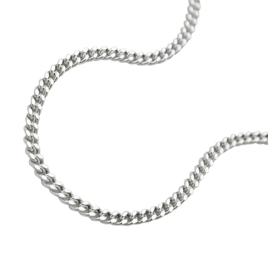 Fußkette 1,4mm Flachpanzerkette 2x diamantiert längenvariabel mit 3 Ösen Silber 925