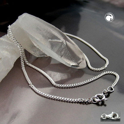 Chain 1.7mm flat curb chain 2x diamond-cut silver 925