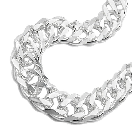 Armband 1,1x3,5mm Zwillingspanzer Silber 925