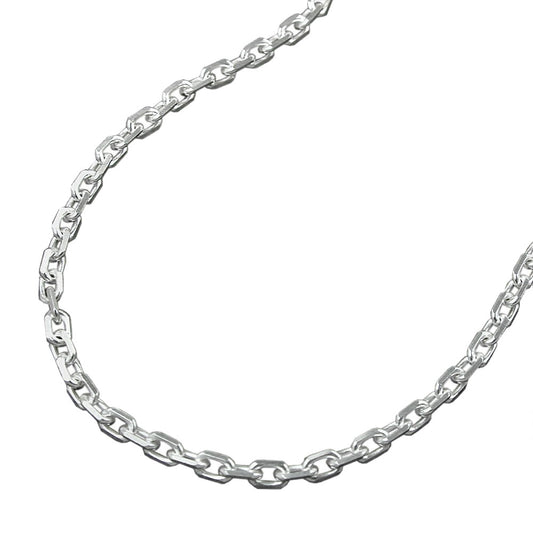 Armband 2mm Ankerkette 8x diamantiert Silber 925