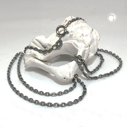 Chain 2mm anchor chain 8x diamond-cut rhodium-plated silver 925
