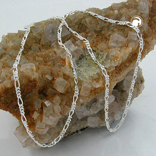 Fußkette Figaro diamantiert Silber 925