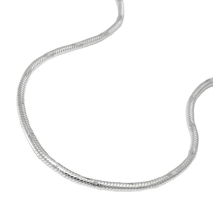 Kette 1,3mm runde Schlangenkette diamantiert Silber 925