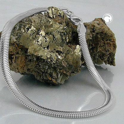 Armband 4mm Schlangenkette flach glänzend Silber 925