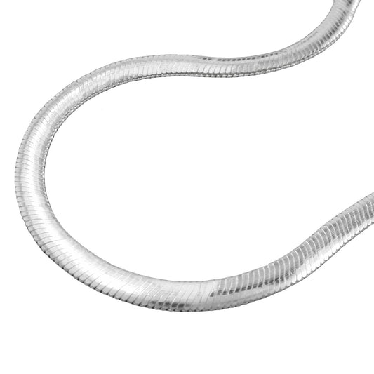 Chain 4mm snake flat shiny silver 925