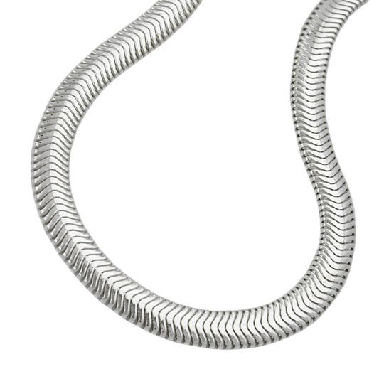 Armband 6x2mm flache Schlangenkette glänzend Silber 925