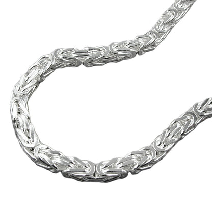 Chain approx. 4mm king chain square shiny silver 925