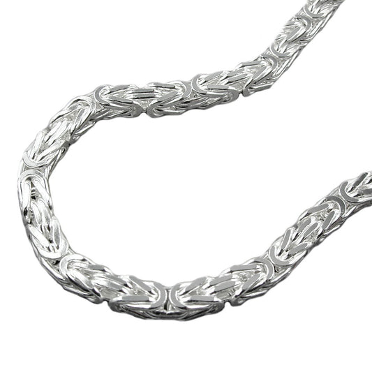 Armband ca.4mm Königskette vierkant glänzend Silber 925