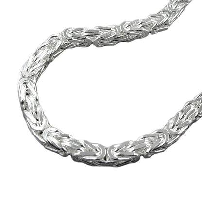 Bracelet 6mm king chain square shiny silver 925