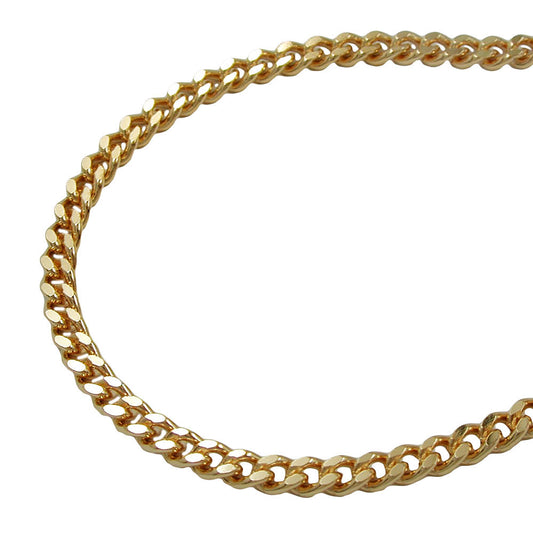 Armband 2,6mm Flachpanzerkette diamantiert vergoldet AMD