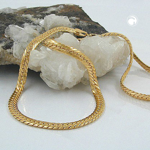 Bracelet 5mm curb oval pressed gold plated AMD