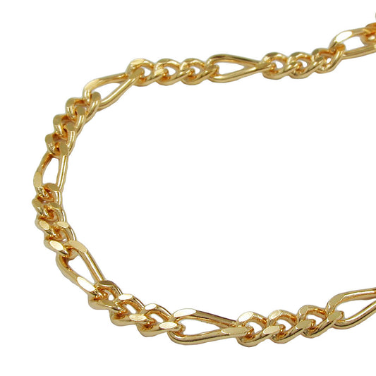 Armband 3mm Figaro-Panzer vergoldet AMD