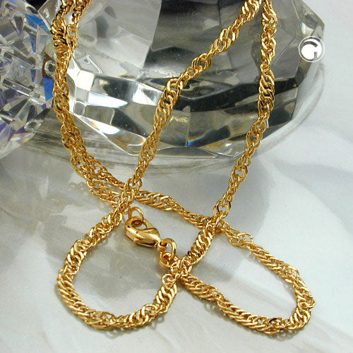 Singapore bracelet 3mm diamond-plated gold-plated AMD