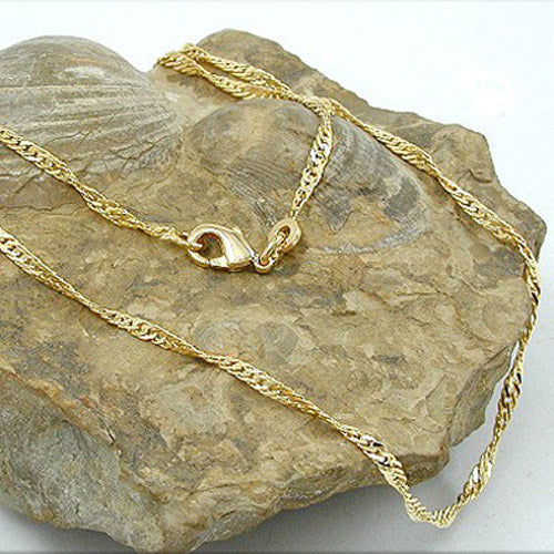 Kette Singapur 2,2mm diamantiert gold-plattiert