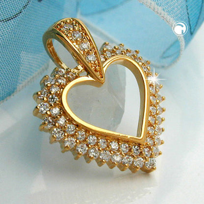 Pendant 29x25mm heart gold-plated 3 microns
