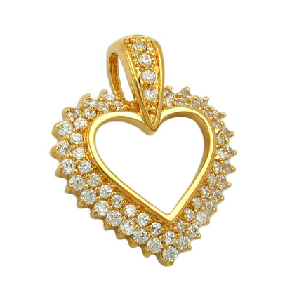 Pendant 29x25mm heart gold-plated 3 microns