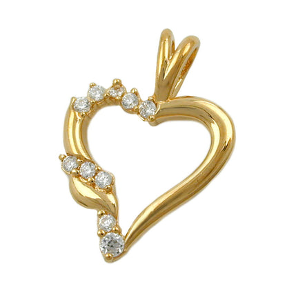 Pendant 14x13mm heart with zirconias gold-plated 3 microns